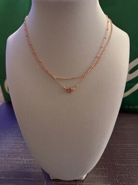 Kendra Scott Emilie Rose Gold Multi Strand Necklace in Sand Drusy